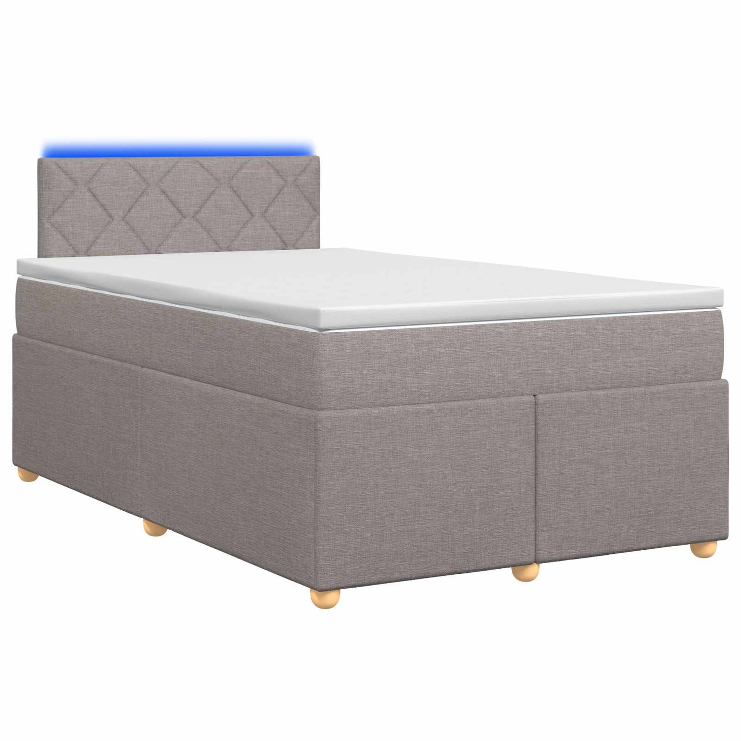 Boxmadras med topmadras Gråbrun 120 x 190 cm Stof