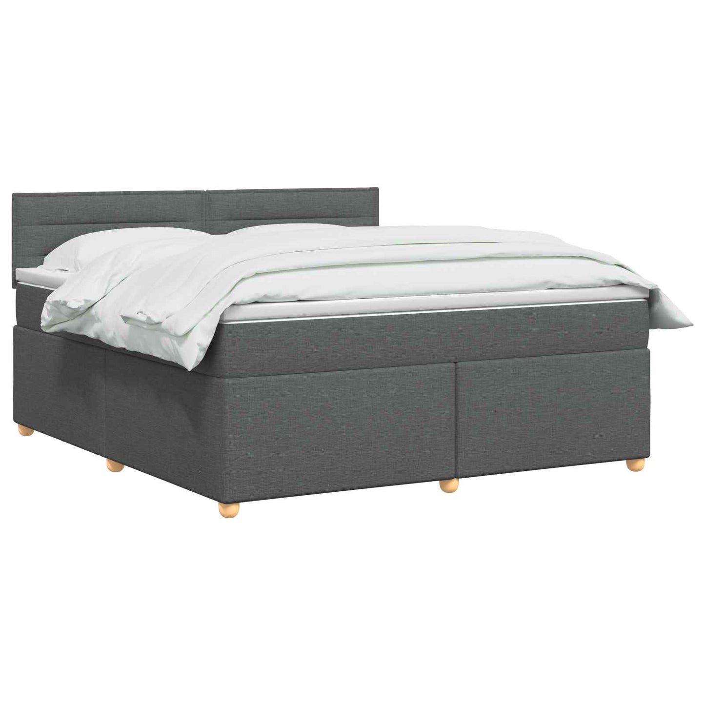 Boxmadras med topmadras Mørkegrå 140 x 190 cm Stof