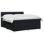 Boxmadras med topmadras med hovedgærde Sort 140 x 190 cm Stof