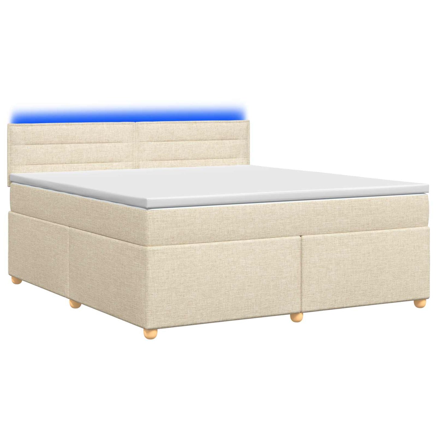 Boxmadras med topmadras Cremefarvet 140 x 190 cm Stof