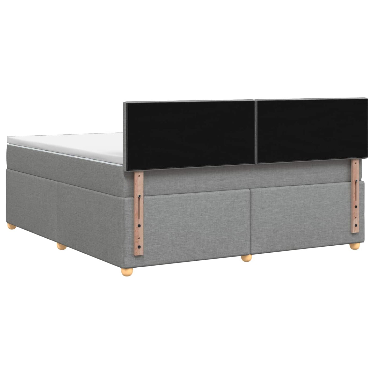 Boxmadras med topmadras Lysegrå 140 x 190 cm Stof