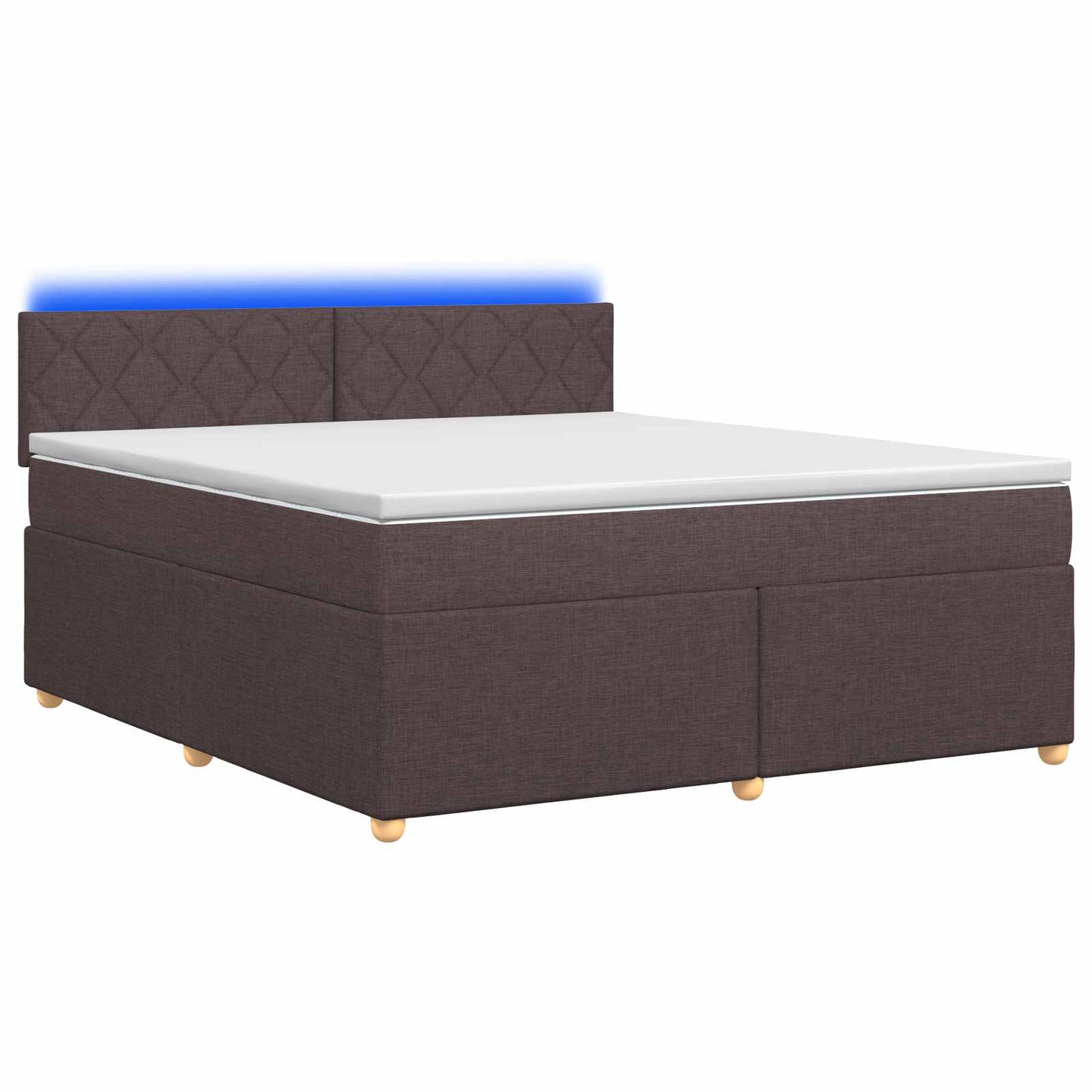 Boxmadras med topmadras Mørk Brun 140 x 190 cm Stof