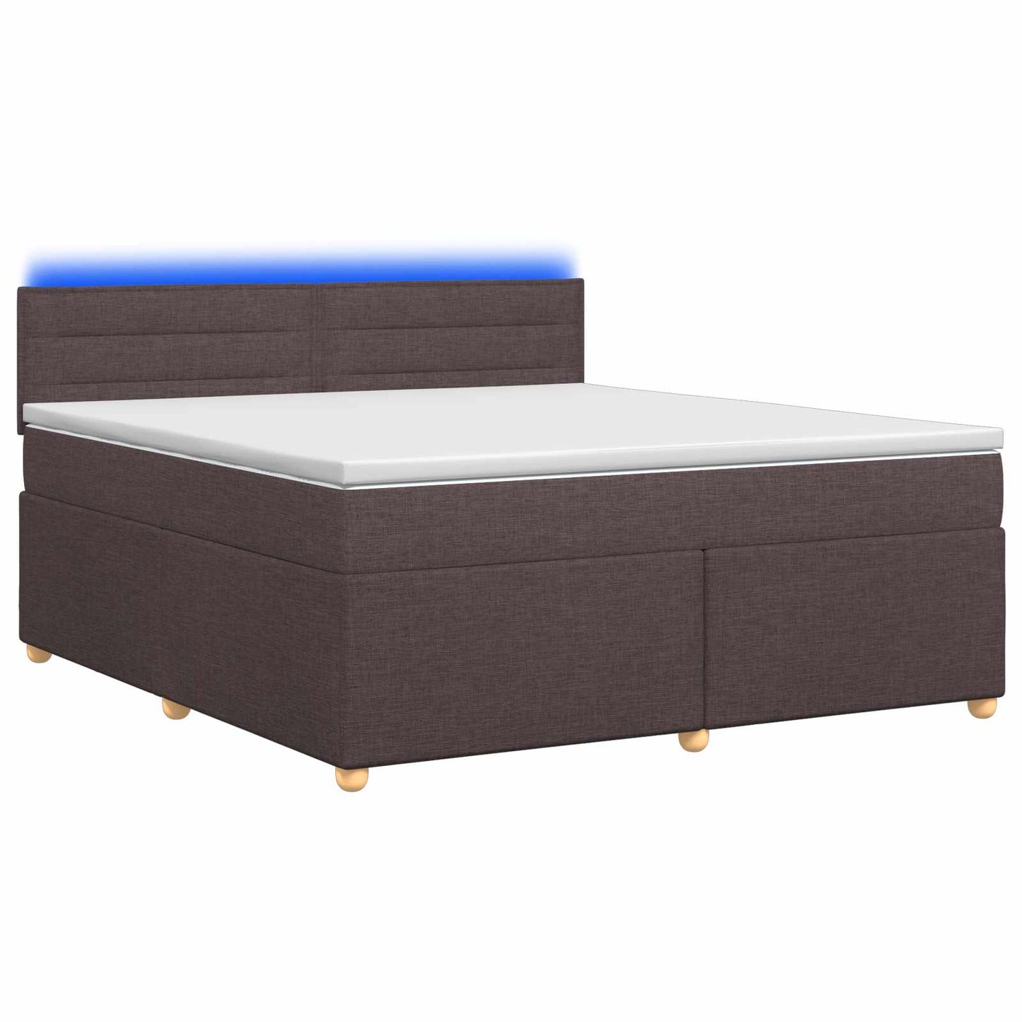 Boxmadras med topmadras Mørk Brun 140 x 200 cm Stof