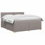 Boxmadras med topmadras Gråbrun 140 x 200 cm Stof