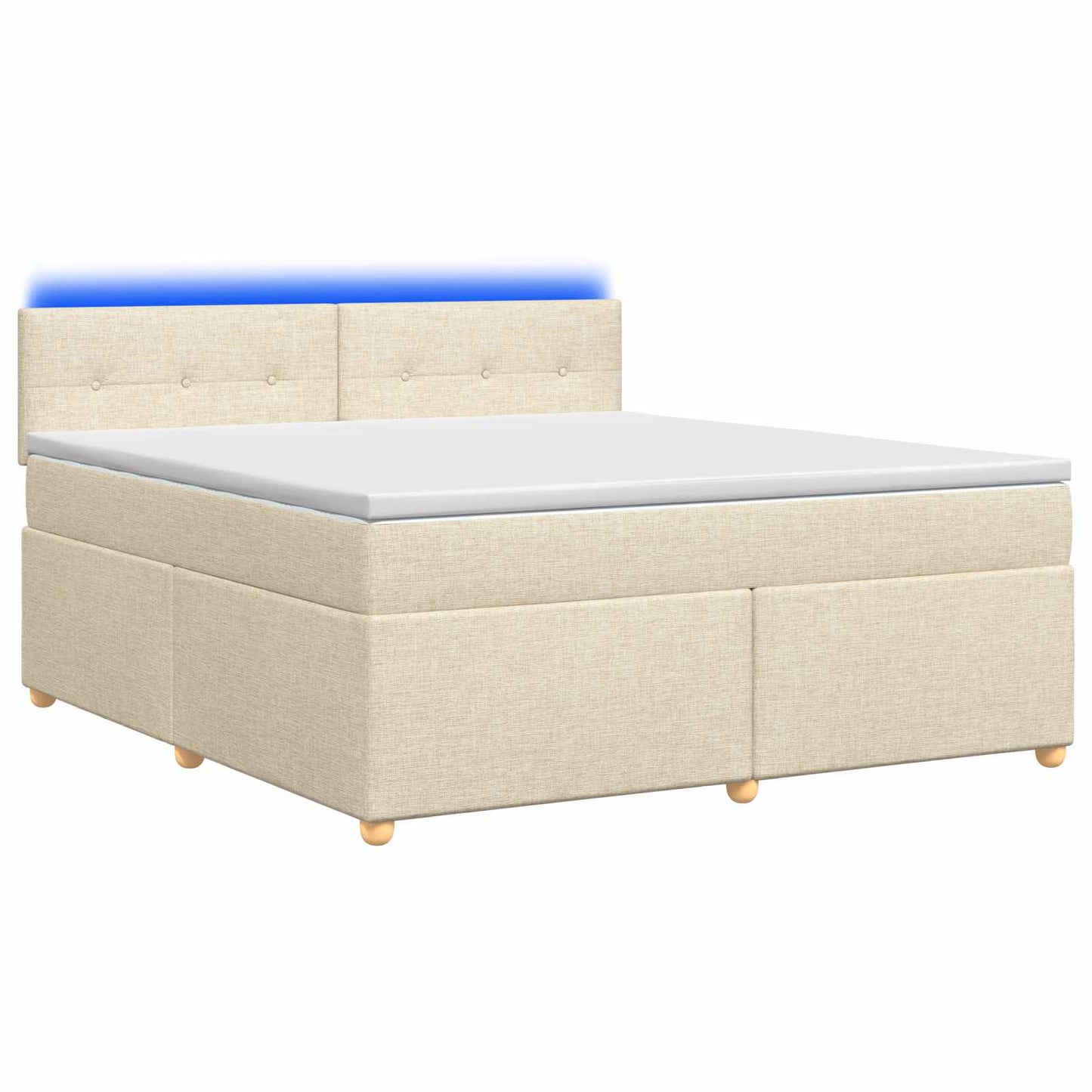 Boxmadras med topmadras Cremefarvet 160 x 200 cm Stof