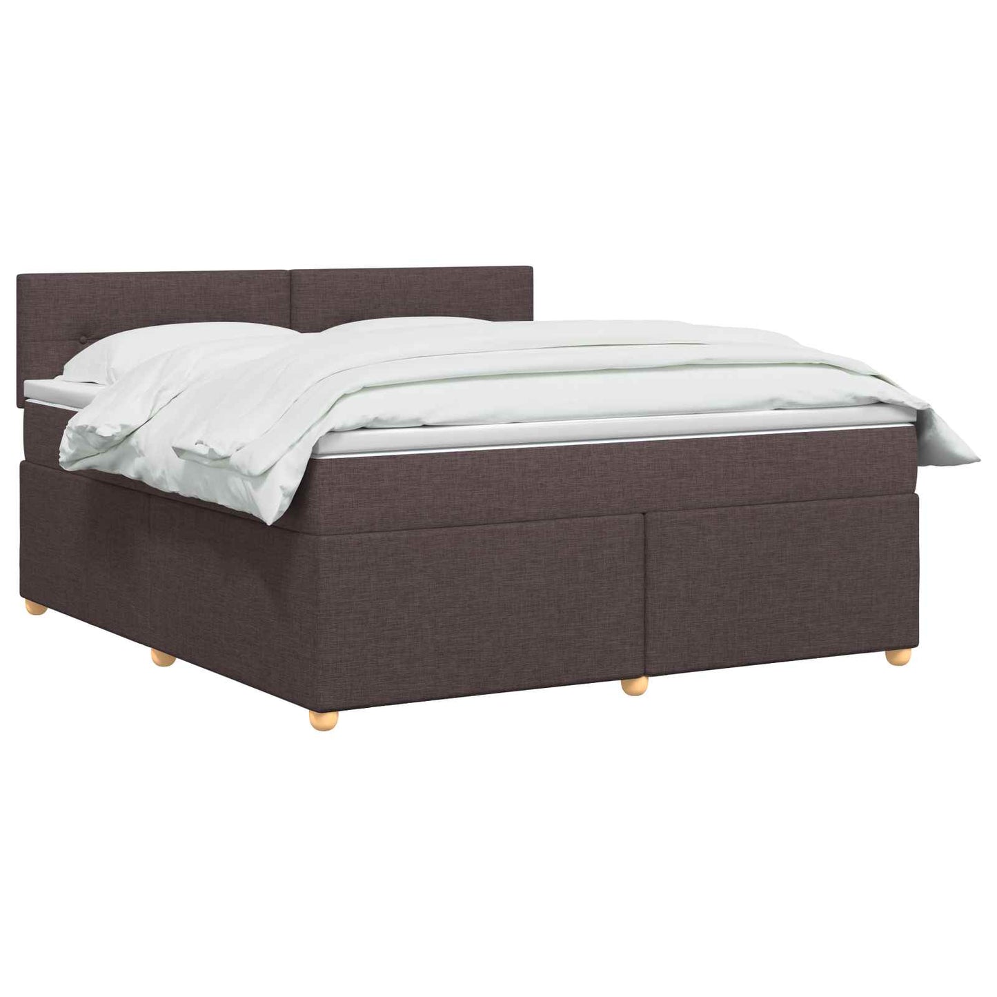 Boxmadras med topmadras Mørk Brun 180 x 200 cm Stof