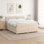 Boxmadras med topmadras Cremefarvet 160 x 200 cm Stof