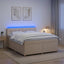 Boxmadras med topmadras Cremefarvet 160 x 200 cm Stof