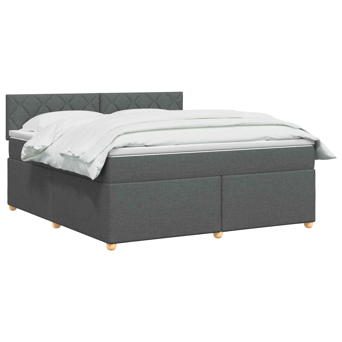 Boxmadras med topmadras Mørkegrå 180 x 200 cm Stof