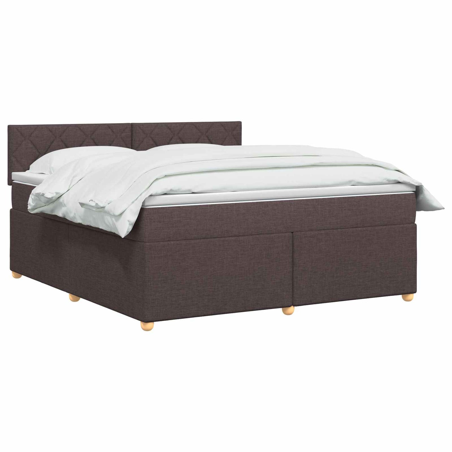 Boxmadras med topmadras Mørk Brun 180 x 200 cm Stof