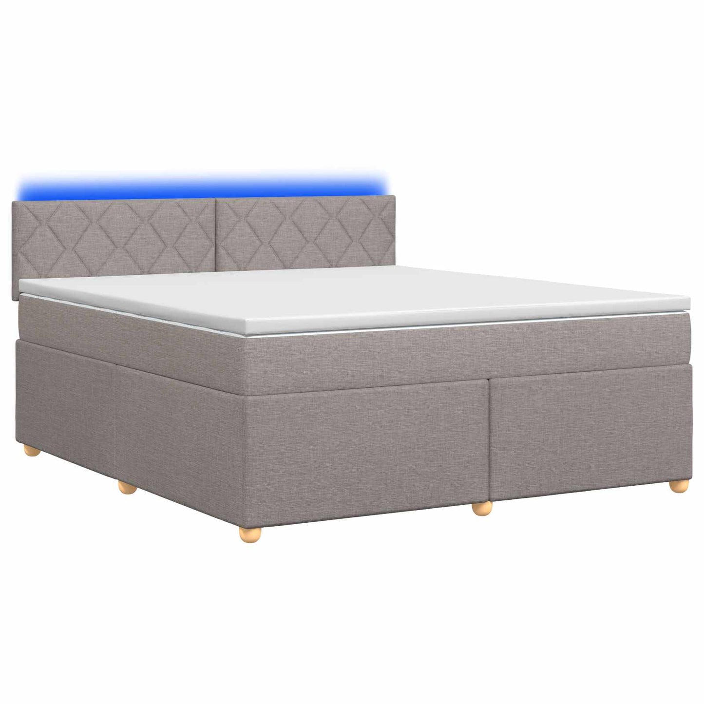 Boxmadras med topmadras Gråbrun 180 x 200 cm Stof