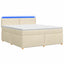 Boxmadras med topmadras Cremefarvet 180 x 200 cm Stof