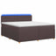 Boxmadras med topmadras Mørk Brun 200 x 200 cm Stof