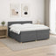 Boxmadras med topmadras Mørkegrå 200 x 200 cm Stof