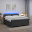 Boxmadras med topmadras Mørkegrå 200 x 200 cm Stof
