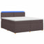 Boxmadras med topmadras Mørk Brun 200 x 200 cm Stof