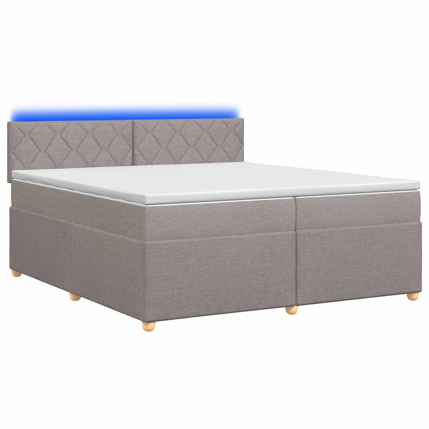 Boxmadras med topmadras Gråbrun 200 x 200 cm Stof