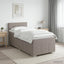Boxmadras med topmadras Gråbrun 100 x 200 cm Stof