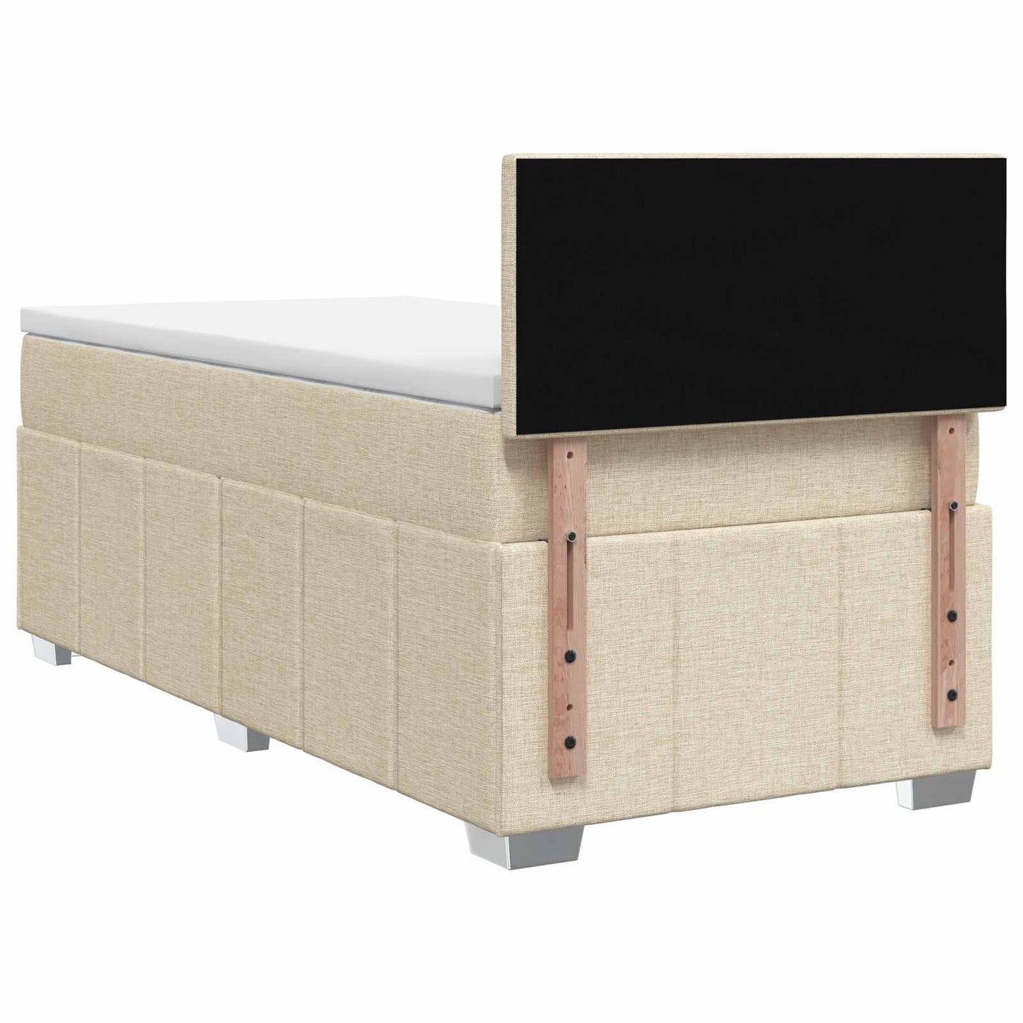 Boxmadras med topmadras Cremefarvet 90 x 200 cm Stof