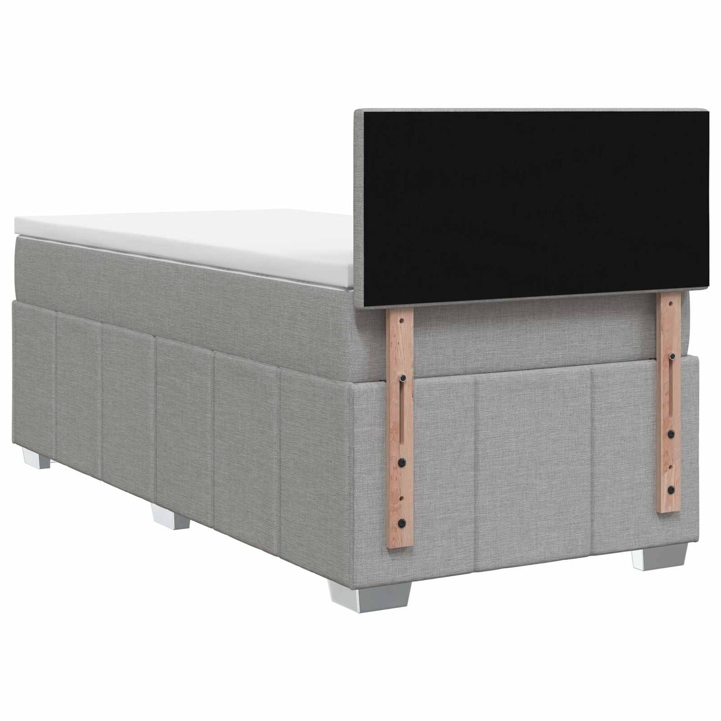 Boxmadras med topmadras Lysegrå 100 x 200 cm Stof