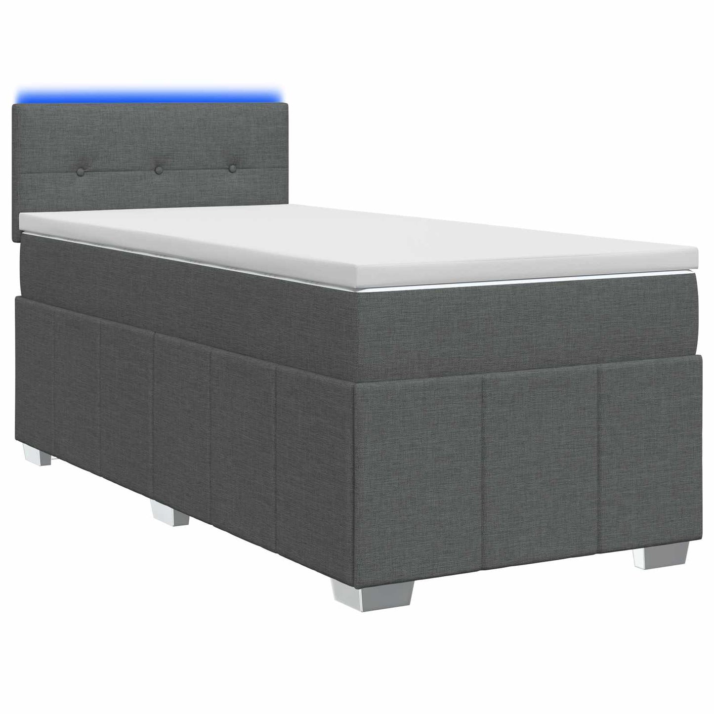 Boxmadras med topmadras Mørkegrå 100 x 200 cm Stof