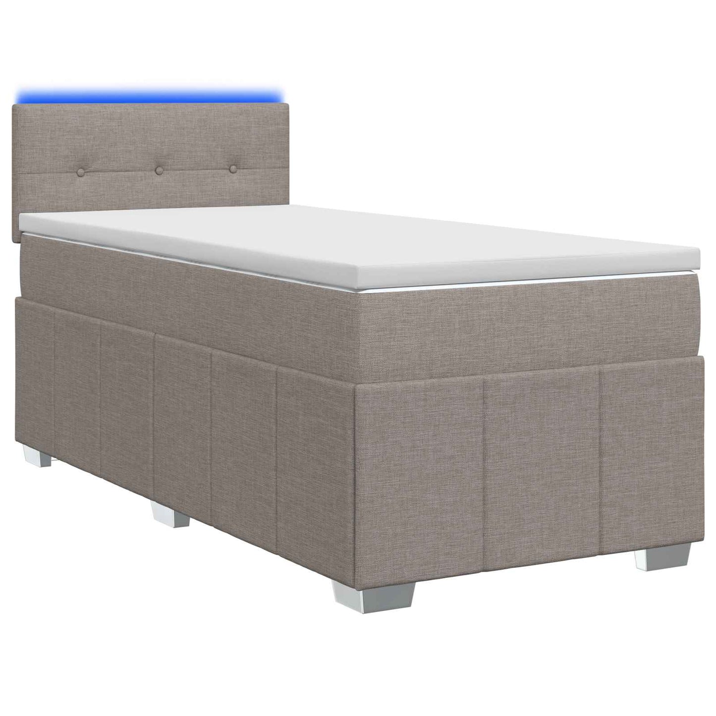 Boxmadras med topmadras Gråbrun 100 x 200 cm Stof