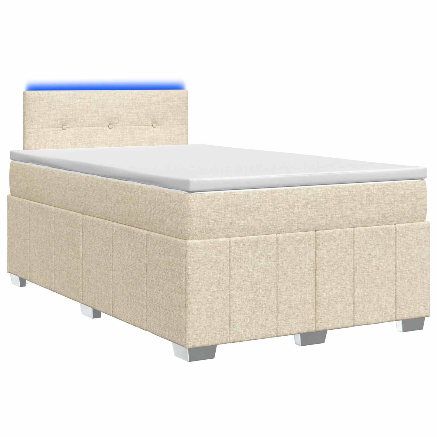Boxmadras med topmadras Cremefarvet 120 x 190 cm Stof