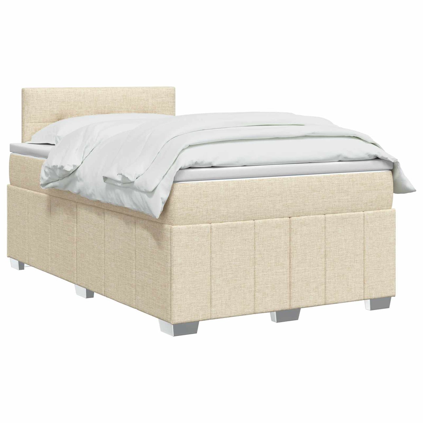 Boxmadras med topmadras Cremefarvet 120 x 190 cm Stof