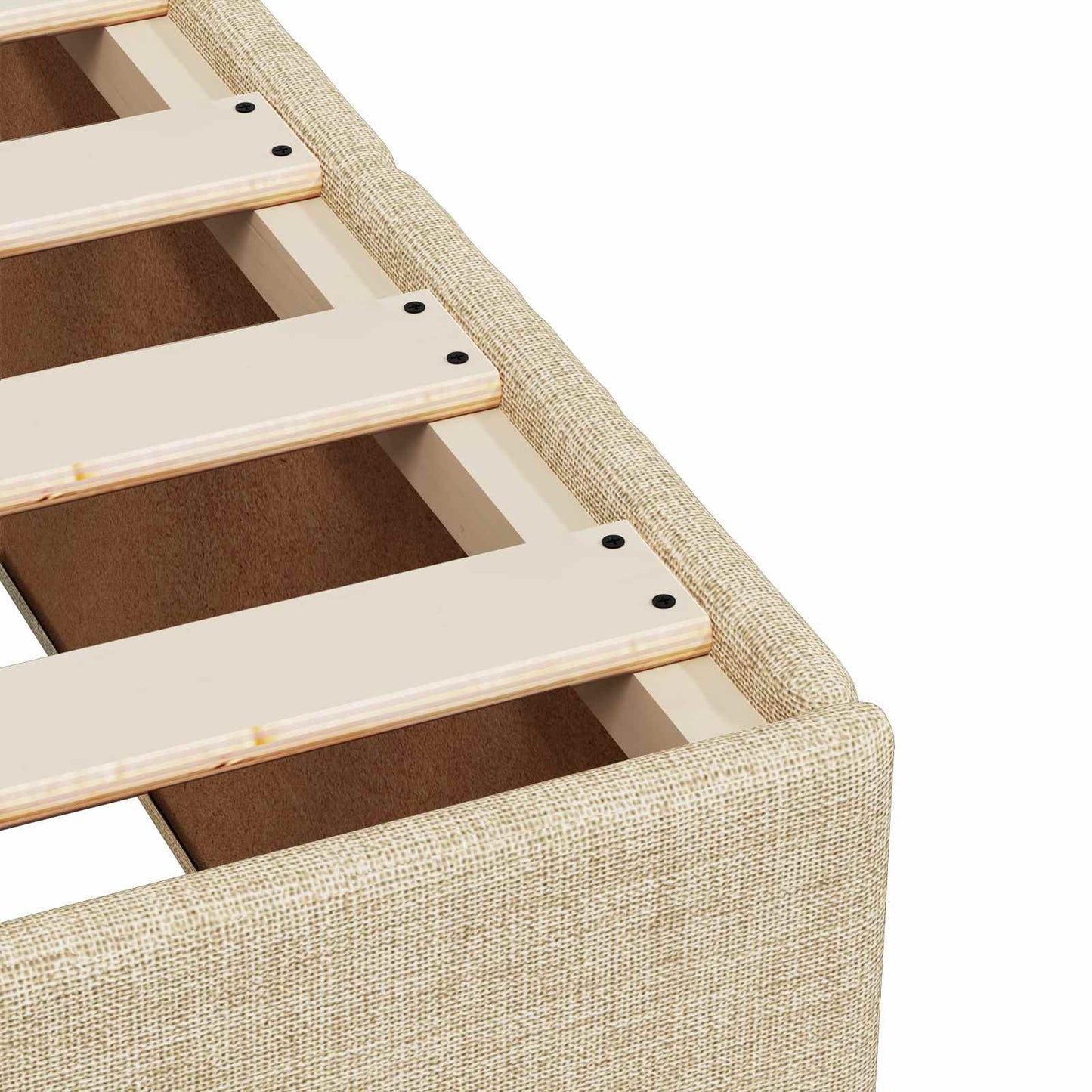 Boxmadras med topmadras Cremefarvet 120 x 190 cm Stof