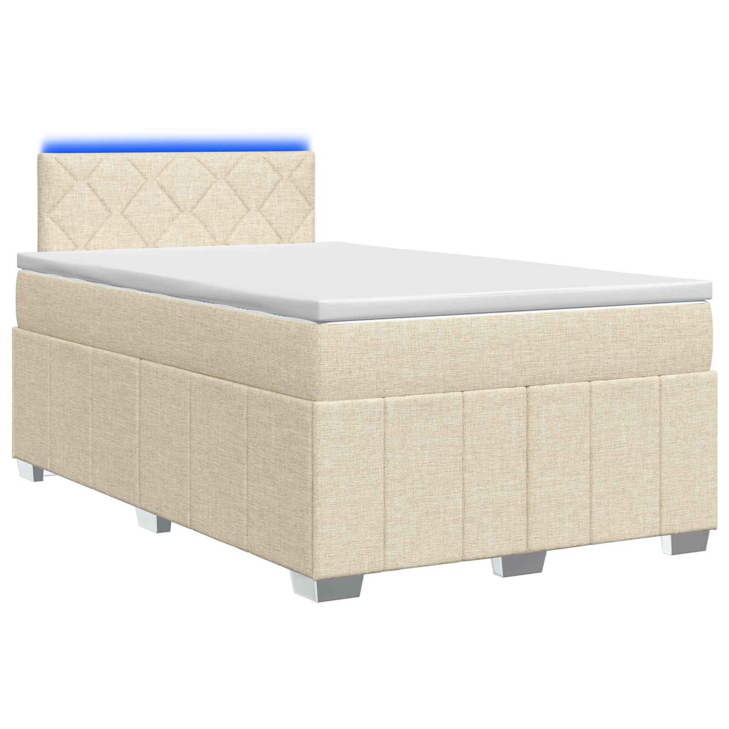 Boxmadras med topmadras Cremefarvet 120 x 190 cm Stof
