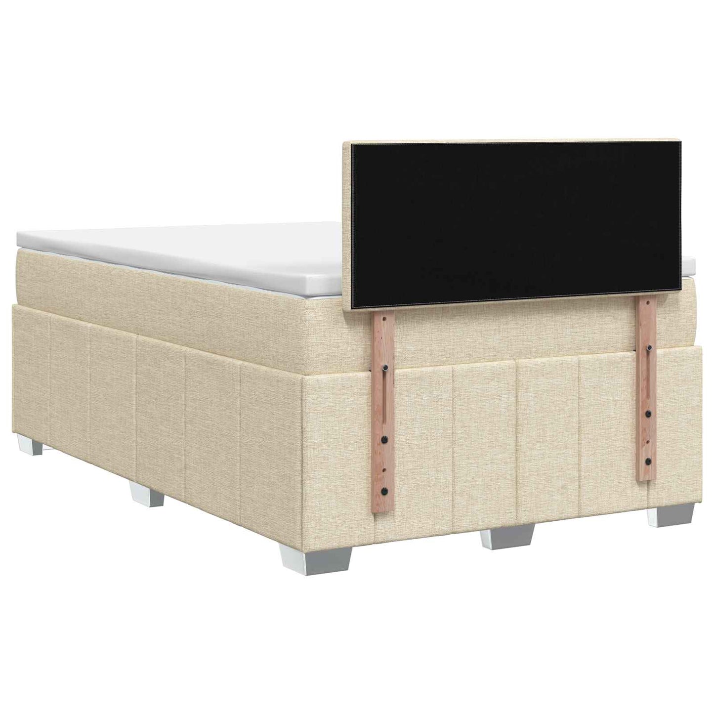 Boxmadras med topmadras Cremefarvet 120 x 200 cm Stof