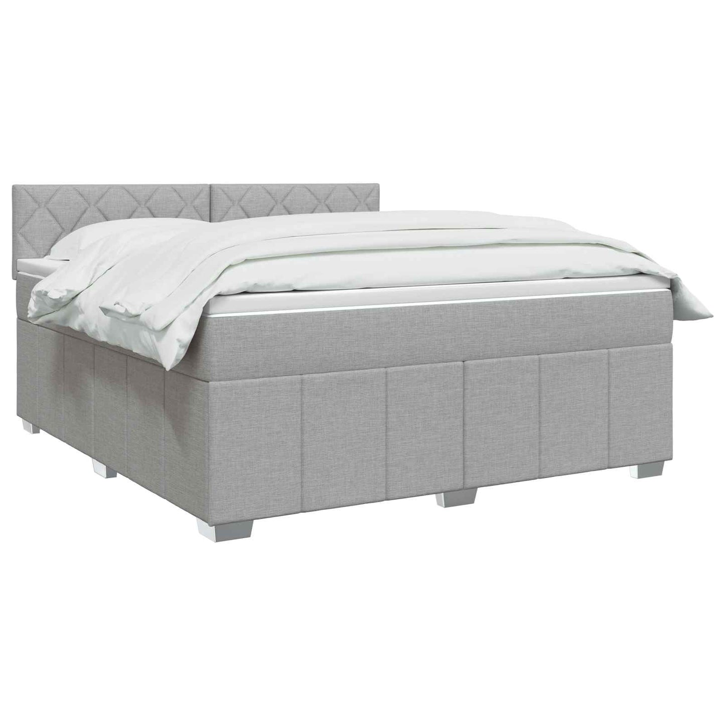 Boxmadras med topmadras Lysegrå 140 x 190 cm Stof
