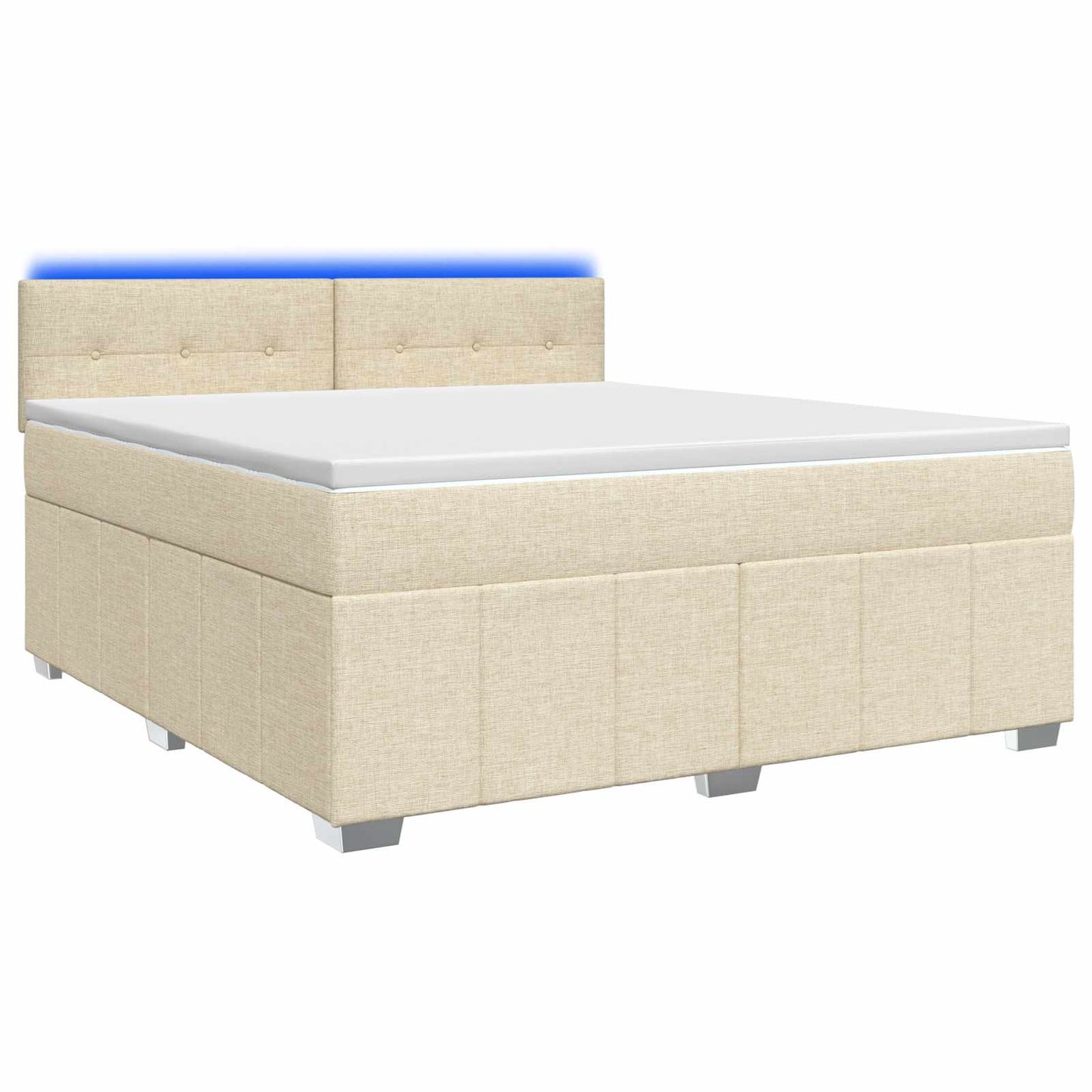 Boxmadras med topmadras Cremefarvet 160 x 200 cm Stof