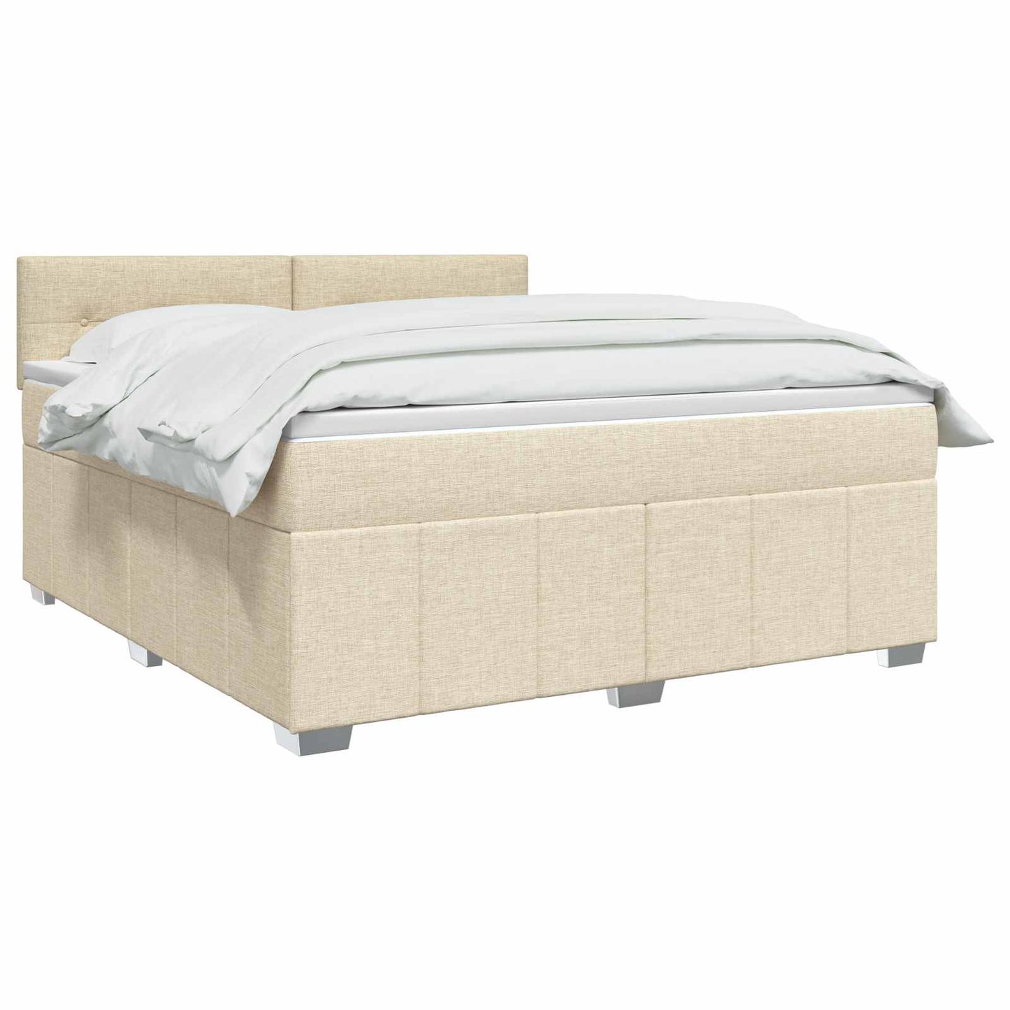 Boxmadras med topmadras Cremefarvet 160 x 200 cm Stof