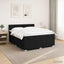 Boxmadras med topmadras med hovedgærde Sort 140 x 190 cm Stof