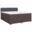 Boxmadras med topmadras Mørk Brun 180 x 200 cm Stof