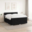 Boxmadras med topmadras med hovedgærde Sort 180 x 200 cm Stof