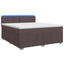 Boxmadras med topmadras Mørk Brun 180 x 200 cm Stof