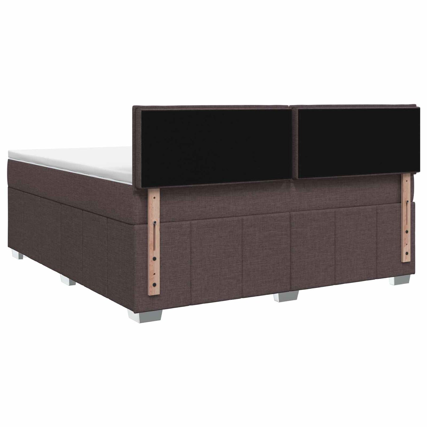 Boxmadras med topmadras Mørk Brun 180 x 200 cm Stof
