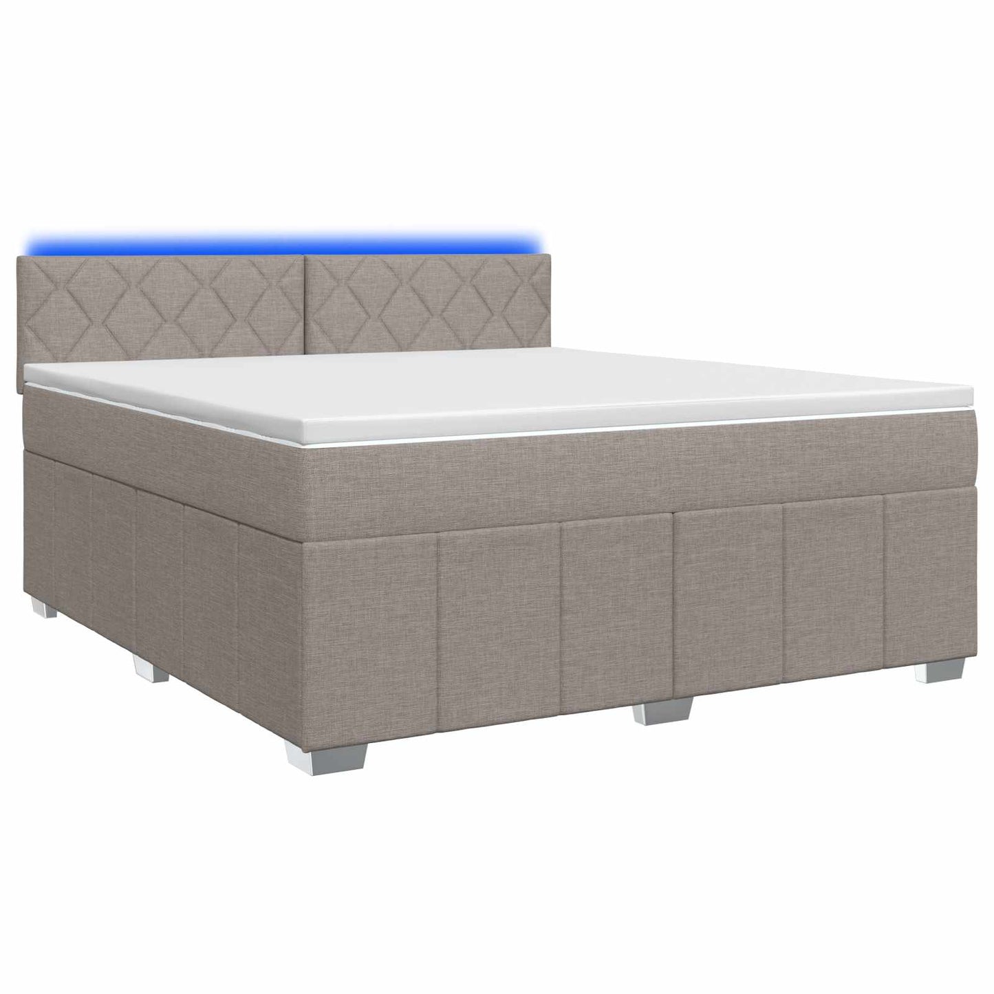 Boxmadras med topmadras Gråbrun 180 x 200 cm Stof