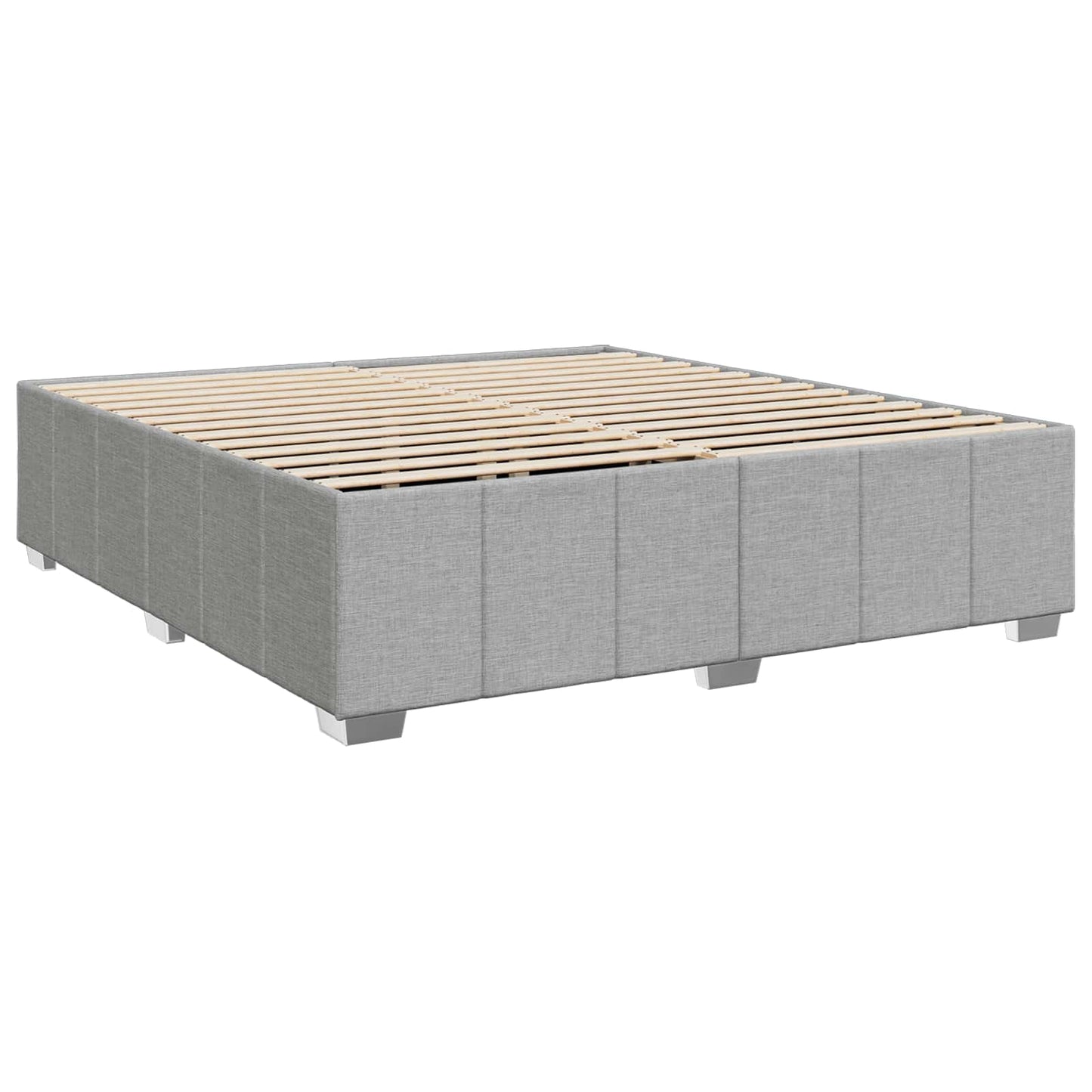 Boxmadras med topmadras Lysegrå 200 x 200 cm Stof