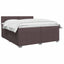 Boxmadras med topmadras Mørk Brun 200 x 200 cm Stof