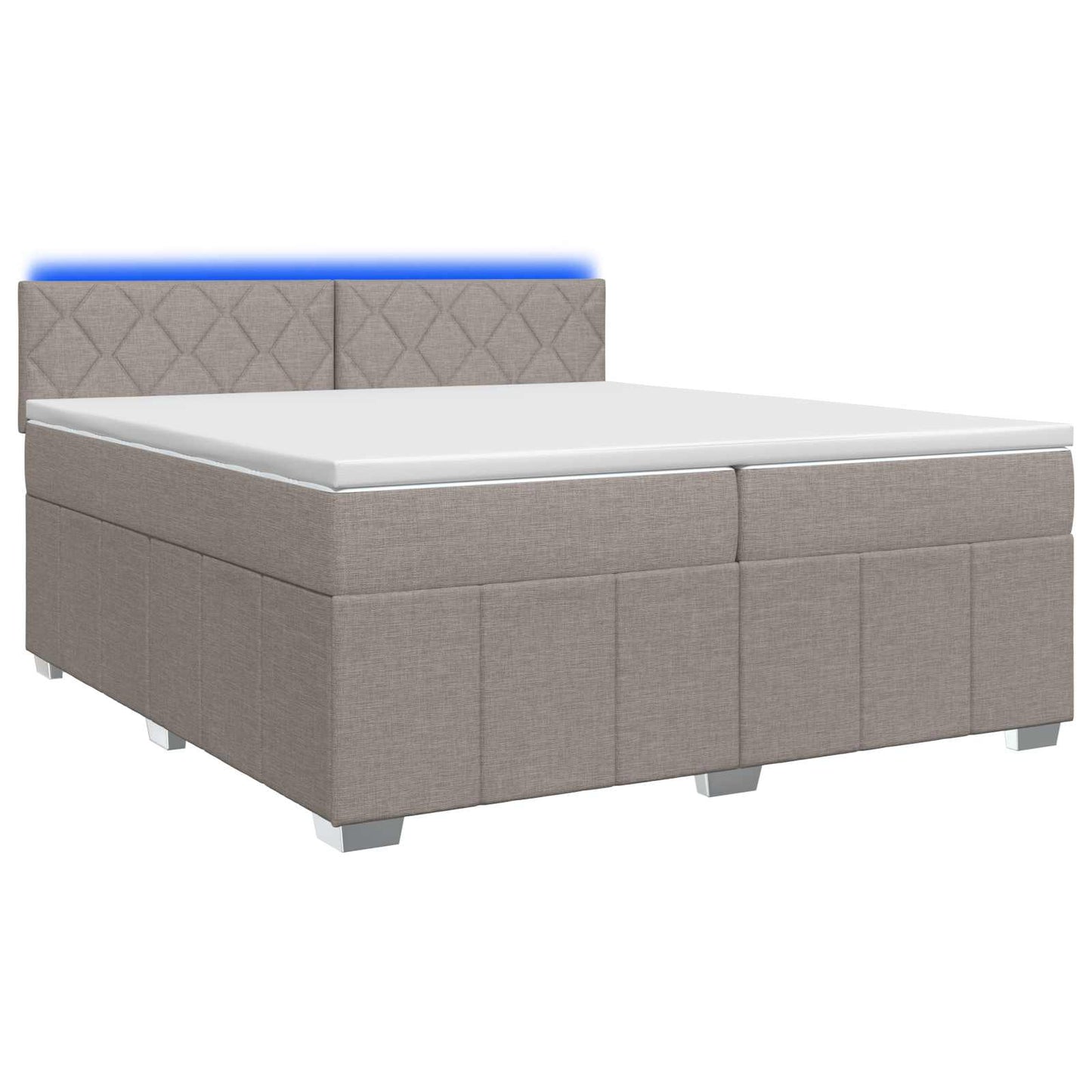 Boxmadras med topmadras Gråbrun 200 x 200 cm Stof