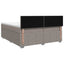 Boxmadras med topmadras Gråbrun 200 x 200 cm Stof