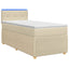 Boxmadras med topmadras Cremefarvet 80 x 200 cm Stof
