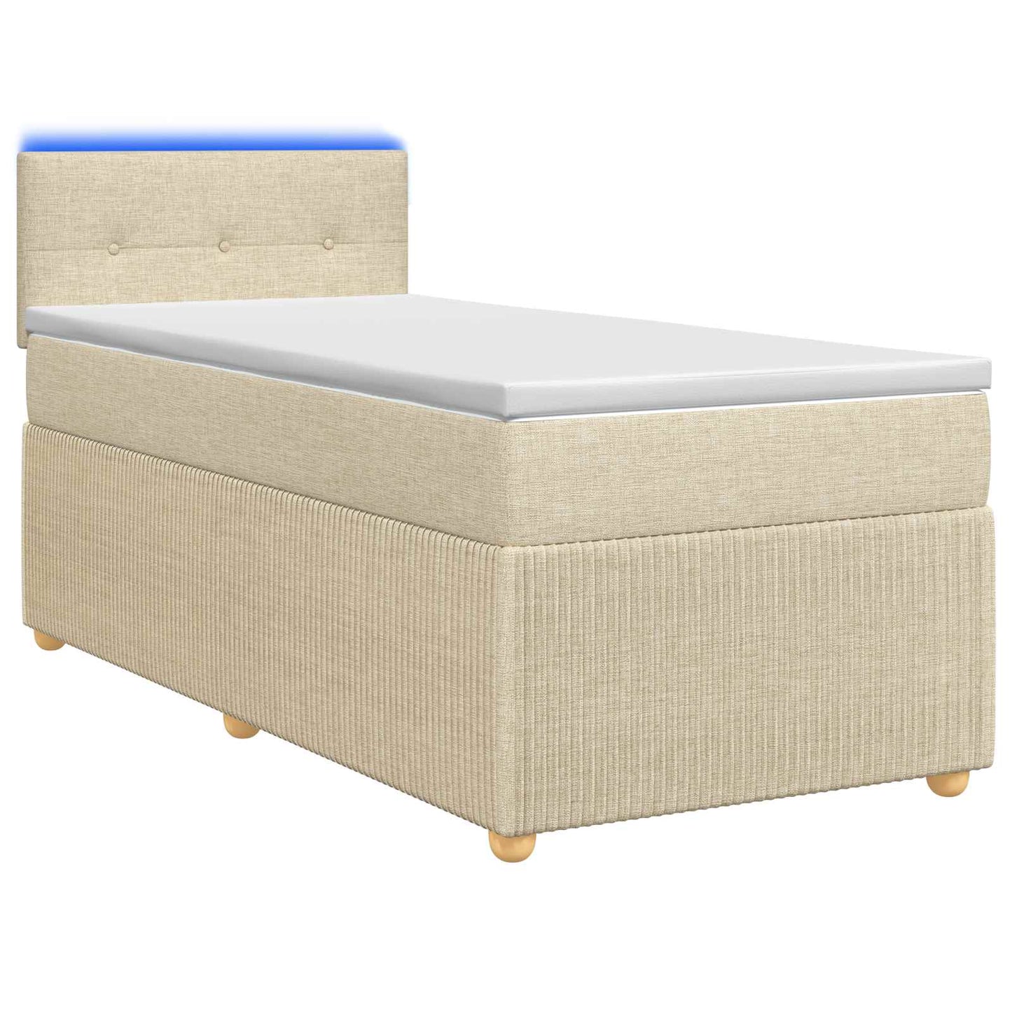 Boxmadras med topmadras Cremefarvet 80 x 200 cm Stof