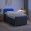 Box Spring Seng med Madras og LED Mørkegrå 90 x 190 cm Stof