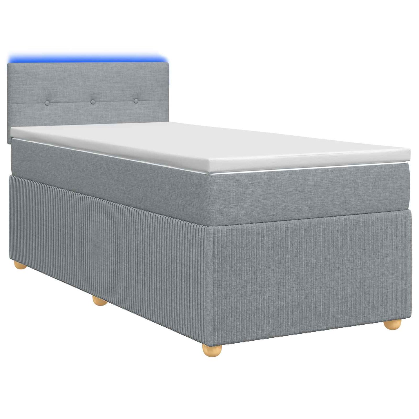 Boxmadras med topmadras Lysegrå 100 x 200 cm Stof