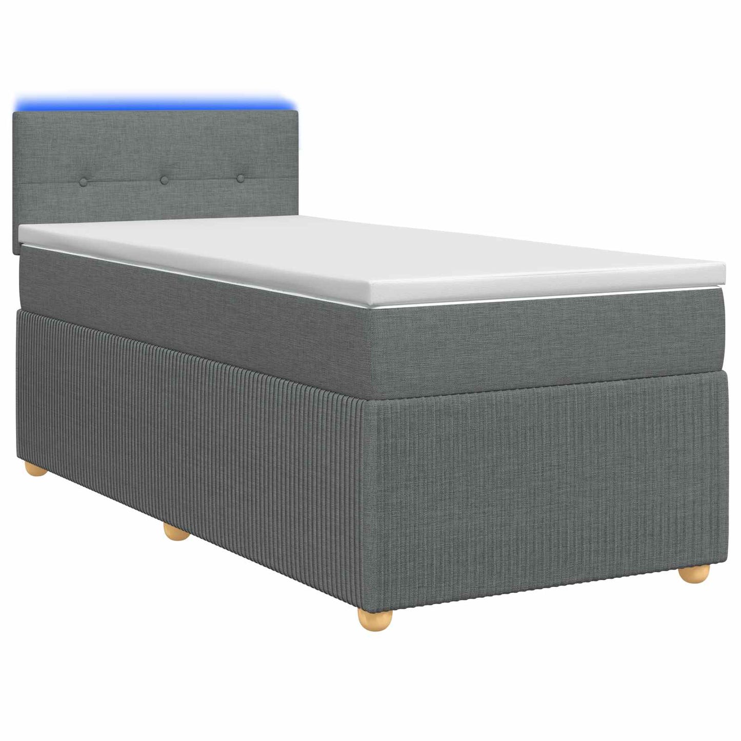 Boxmadras med topmadras Mørkegrå 100 x 200 cm Stof