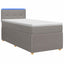 Boxmadras med topmadras Gråbrun 100 x 200 cm Stof